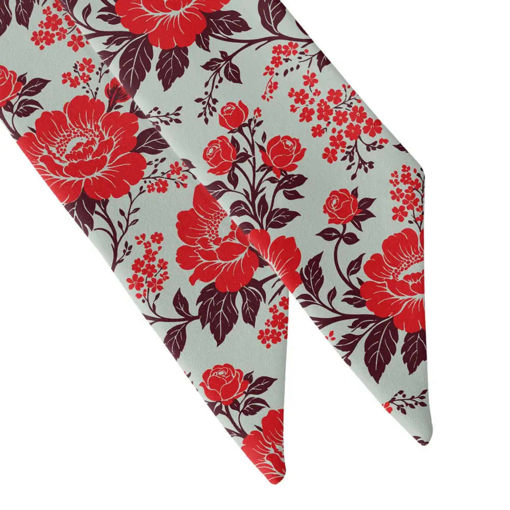 Estate Garden Floral Pattern Hair Scarf