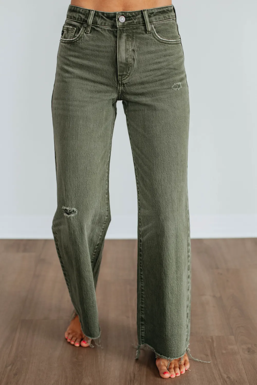 Women's High Rise Wide Leg Minimal Stretch Jeans