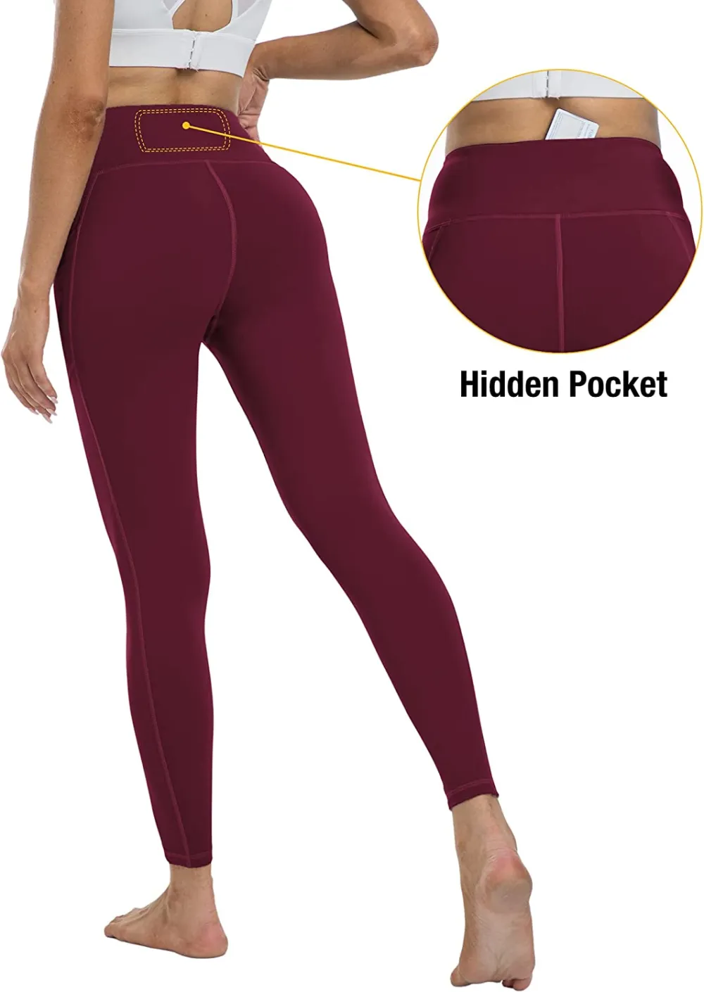 YOUNGCHARM 4 Pack Leggings with Pockets for Women,High Waist Tummy Control Workout Yoga Pants