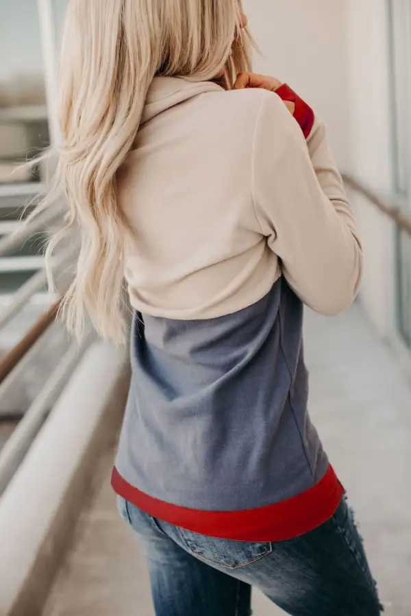 Elk Print Thumb Hole Hoodie