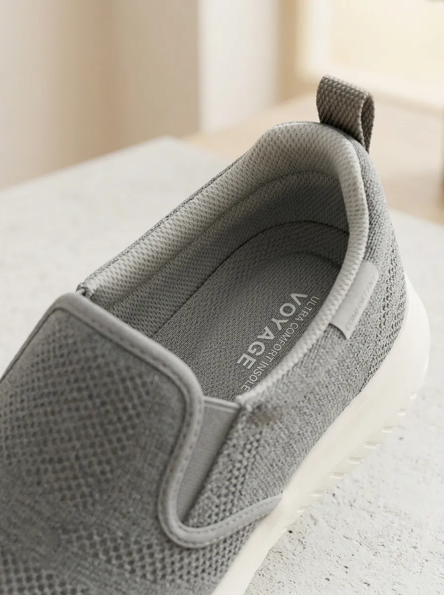 Practical Knit Slip-On Shape Men's Stretch Canvas Shoes