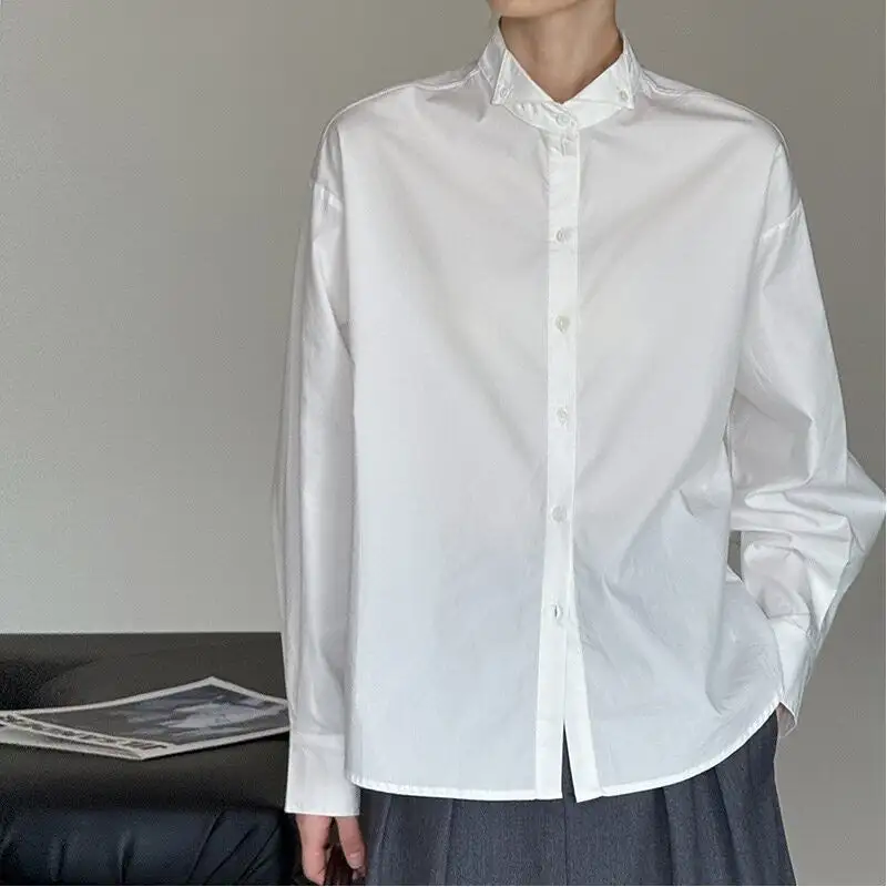 Casual Stand Collar Loose Fit Casual Shirt