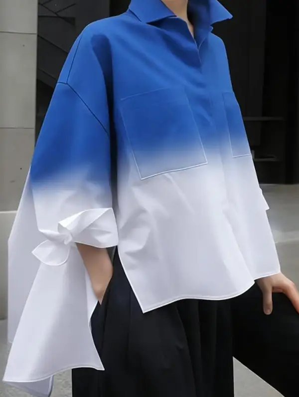 Loose Gradient Long Sleeve Shirt
