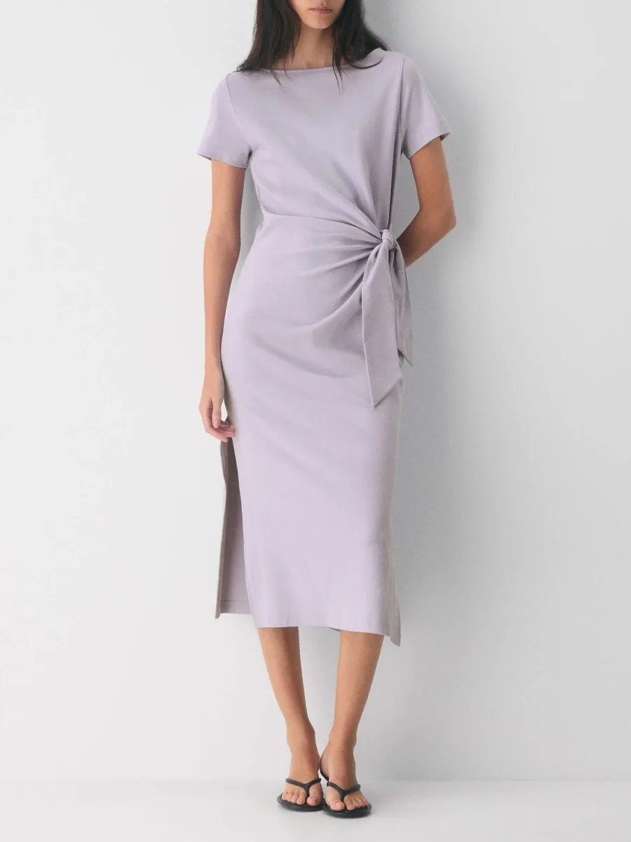 Side Slit Knot Front Dress