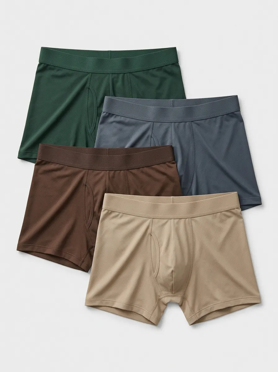 Men's Elastic Waistband 4-Pack Boxer Briefs