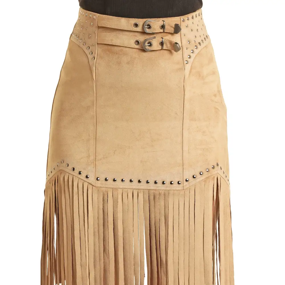 Studded Fringe Detail Skirt