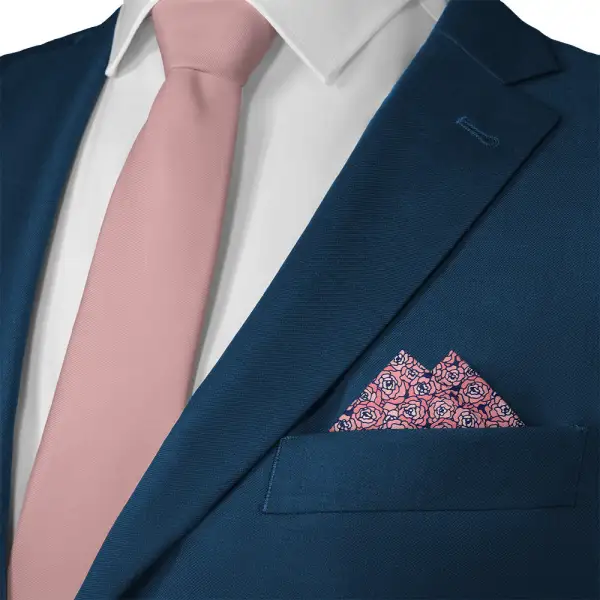 Clean Subtle Floral Pocket Square