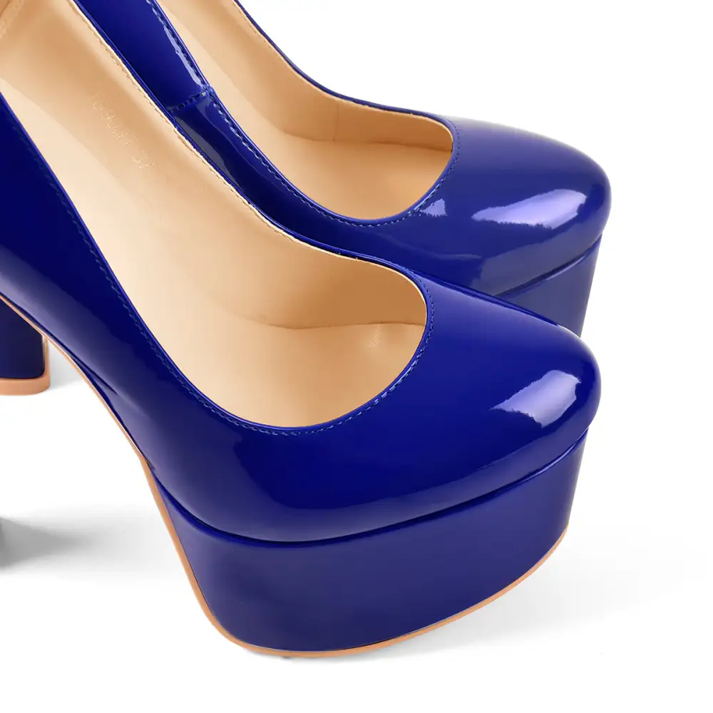 Leopard Pattern Round Toe Platform Chunky Heel Pumps