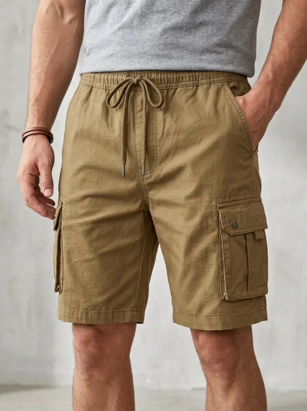 Contemporary Multi-Pocket Casual Cargo Shorts