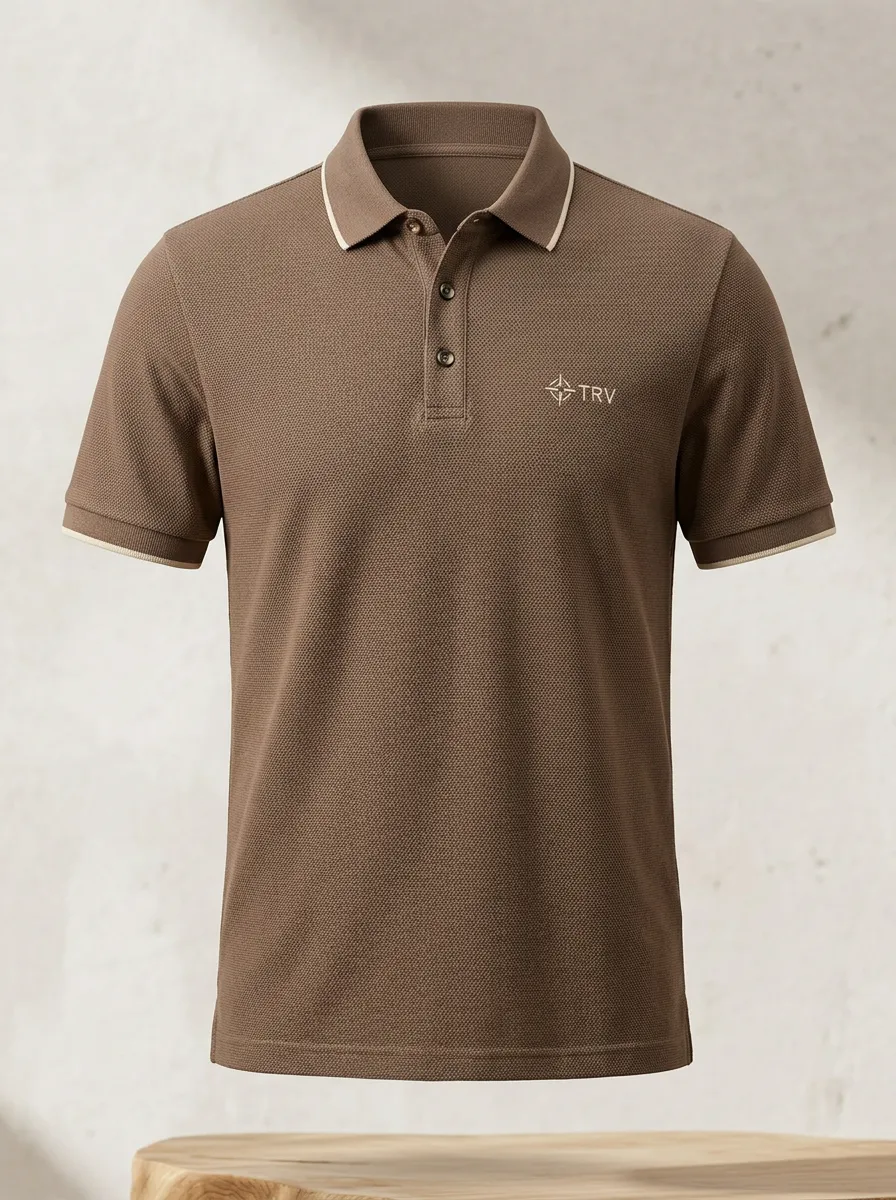 Compass-Detail Men's Polo Shirt