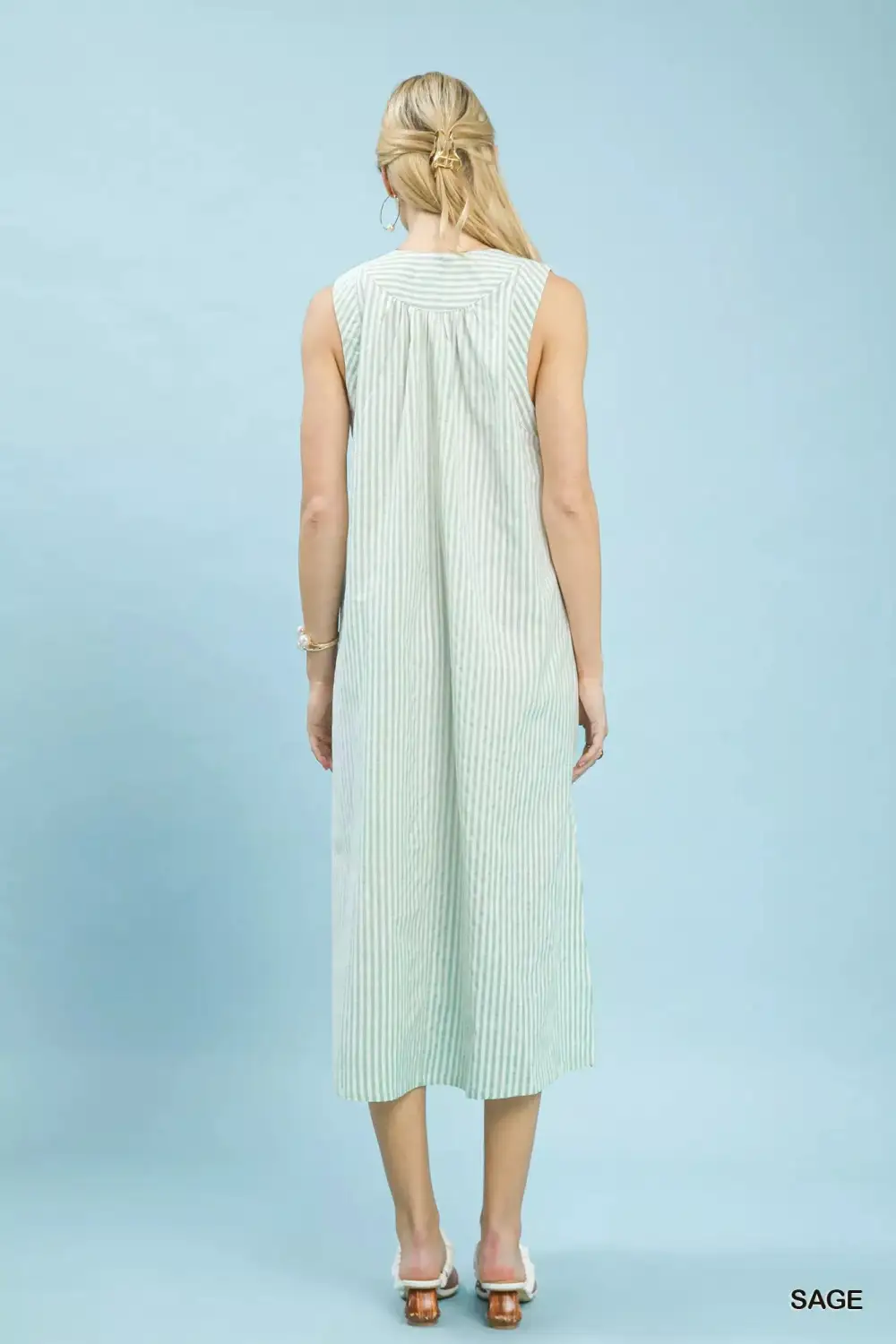 Chevron Chevron Sleeveless Midi Dress