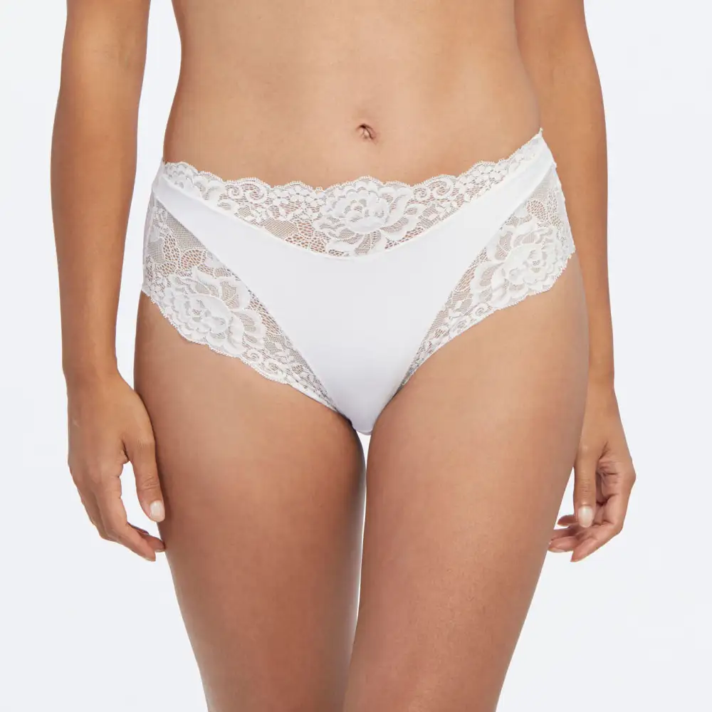 Women's Cotton Gusset Lace Sheer Detail Microfiber Cotton Brief Panty