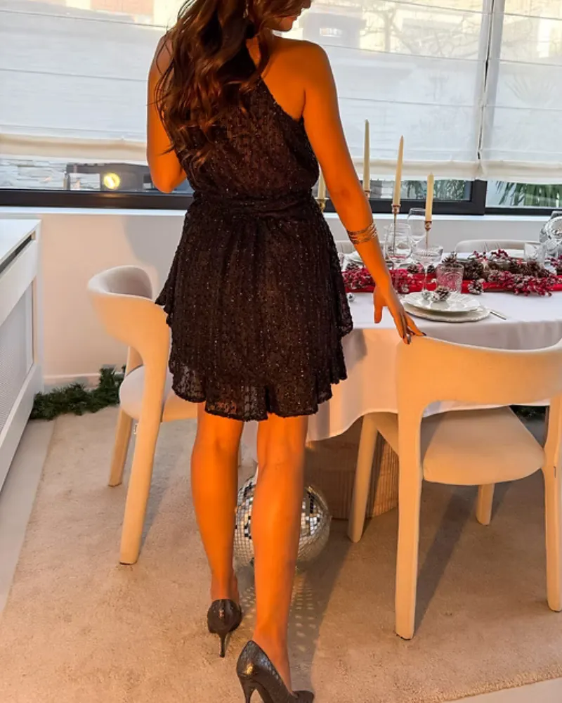 Easy Fit Sequined Mini Relaxed Fit Dress