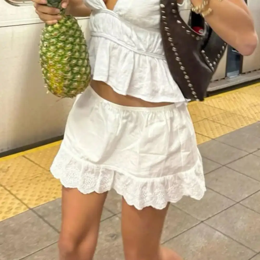Mini Floral Eyelet Skirt
