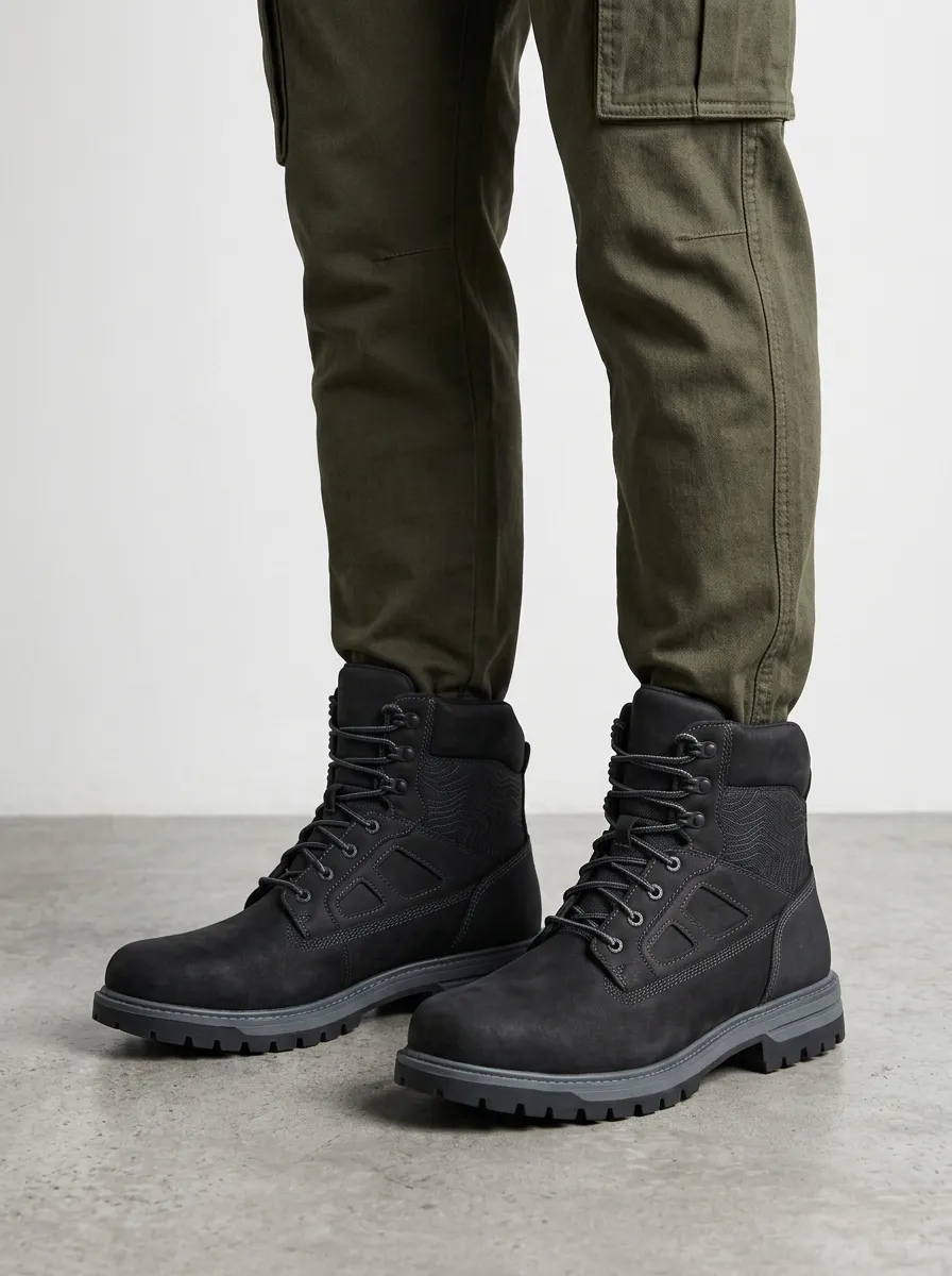 Unisex Everyday Outdoor Hiking Topographic Pattern Print Work Boots