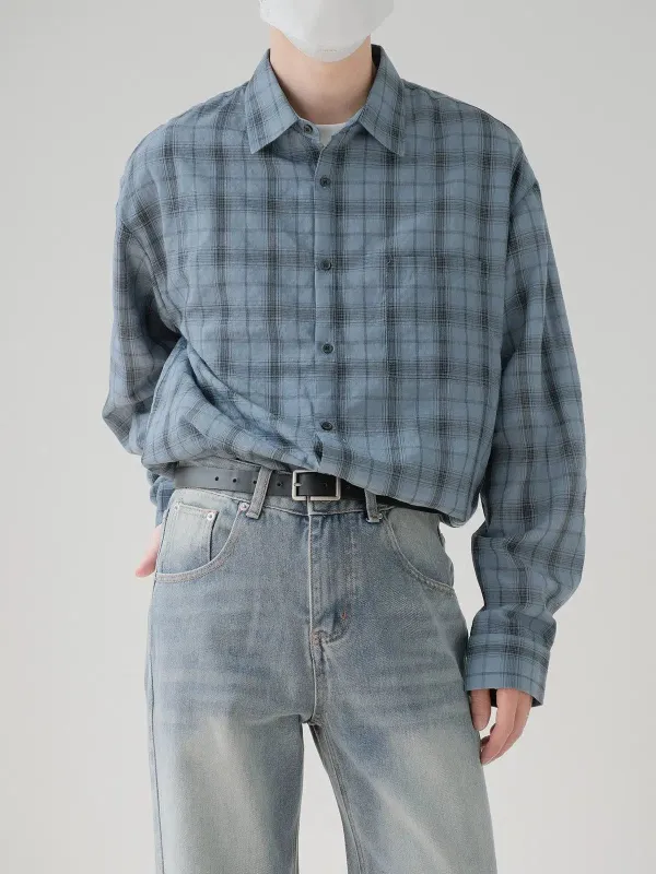 Faded Plaid Flannel Shirt