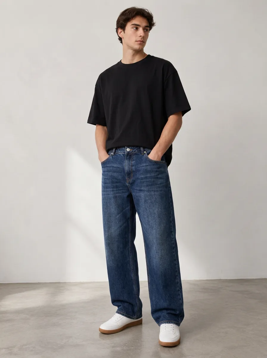 Casual Comfort Straight Fit Relaxed Fit Men's Essential Denim Jeans