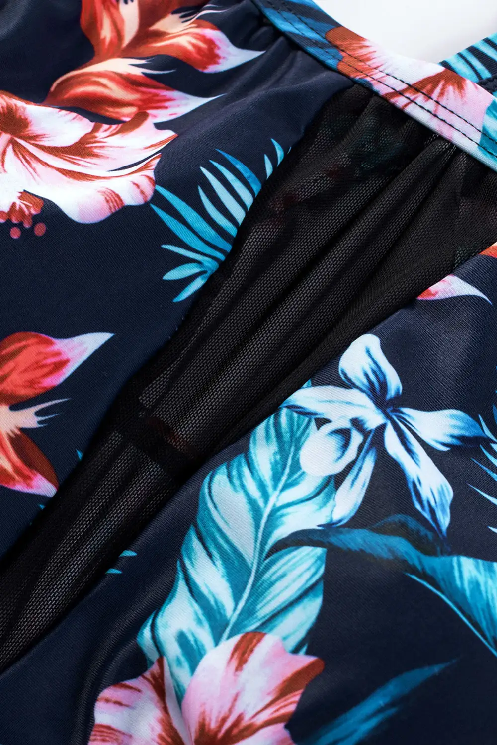 Mesh Accent Floral One-piece Swimwear
