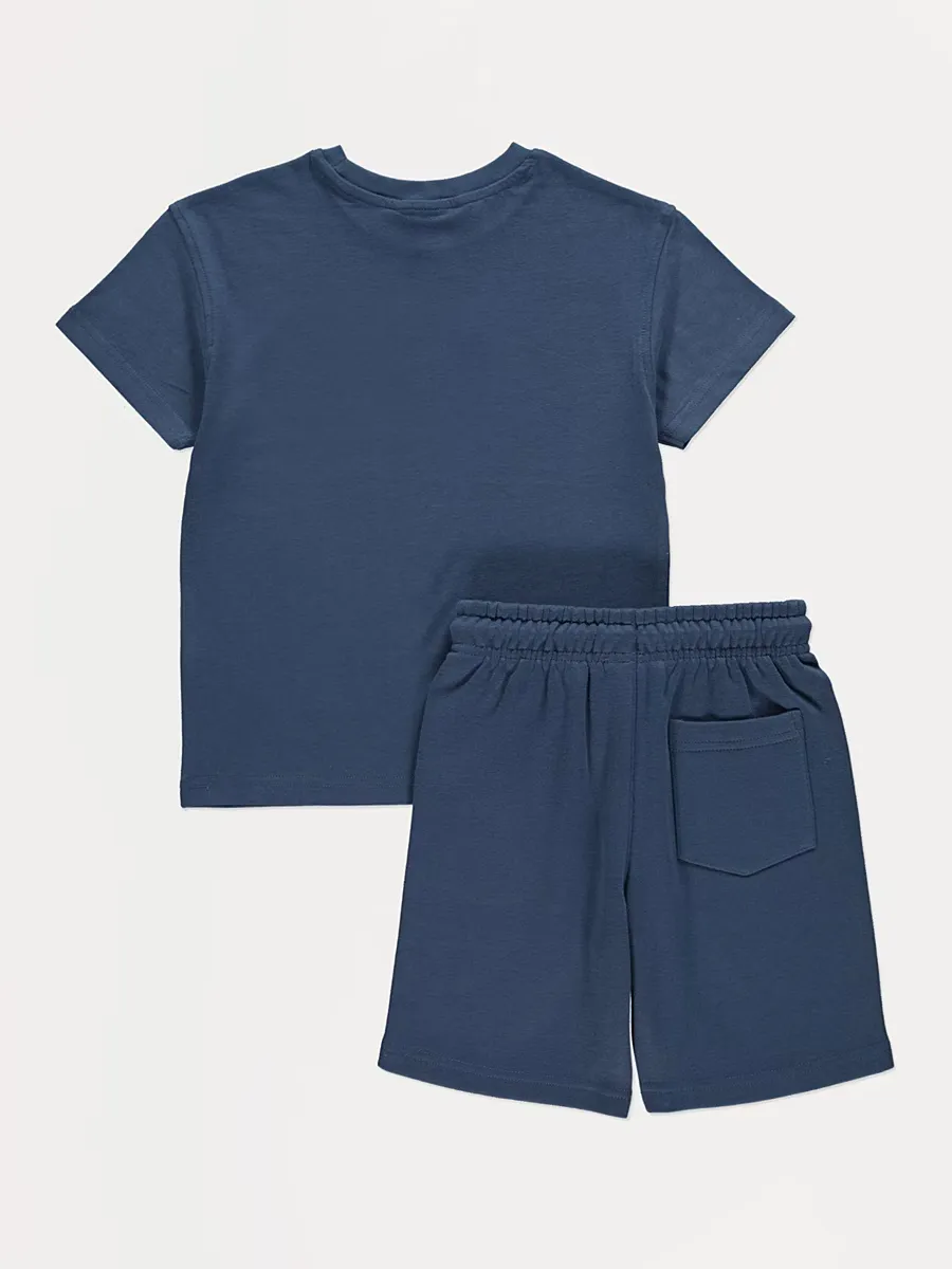 Navy Short Sleeve T-shirt and Shorts Set