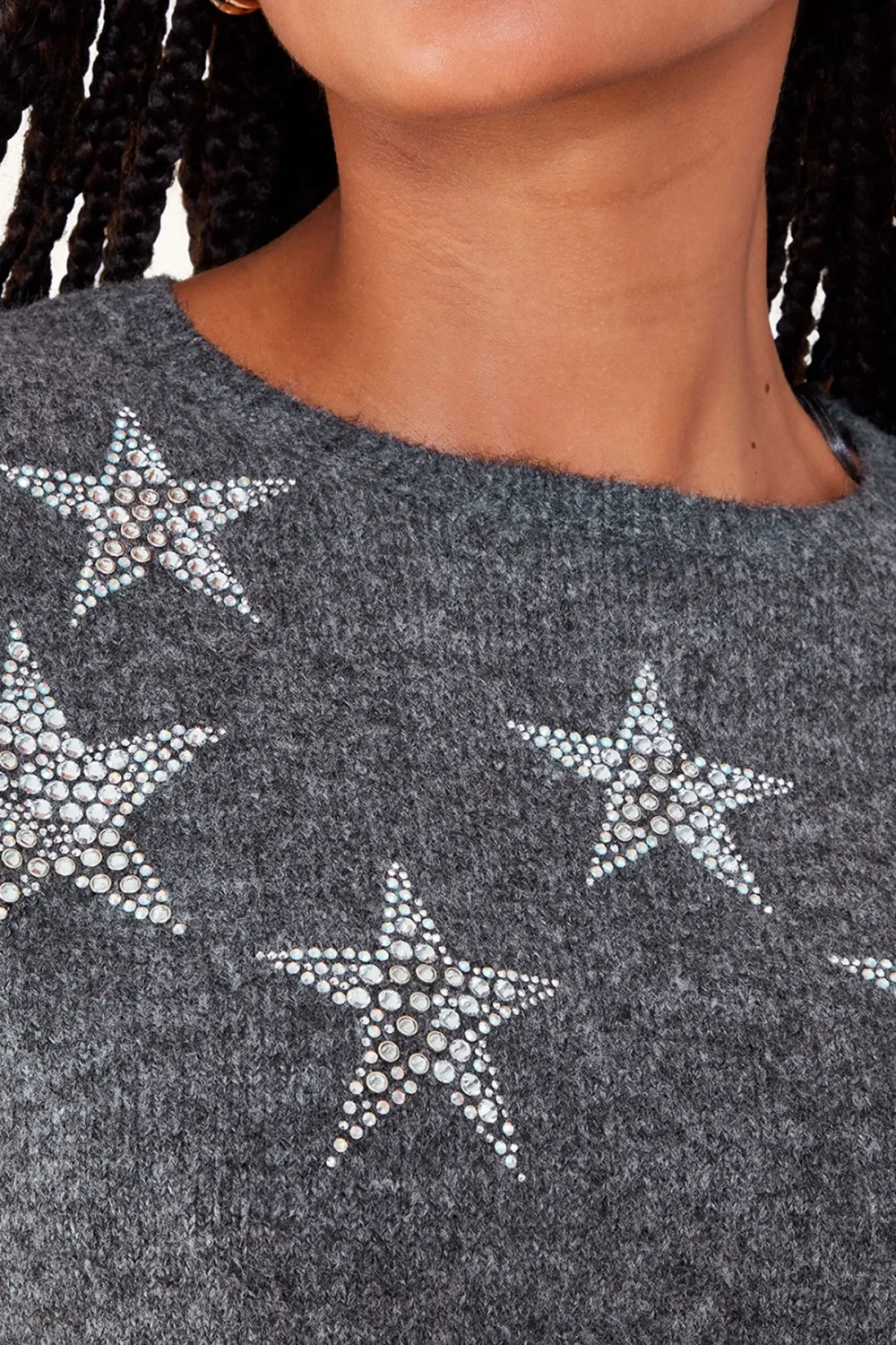Grey Star Embroidered Sweatshirt