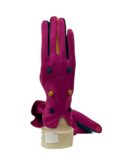 Open Edge Button Detail Gloves