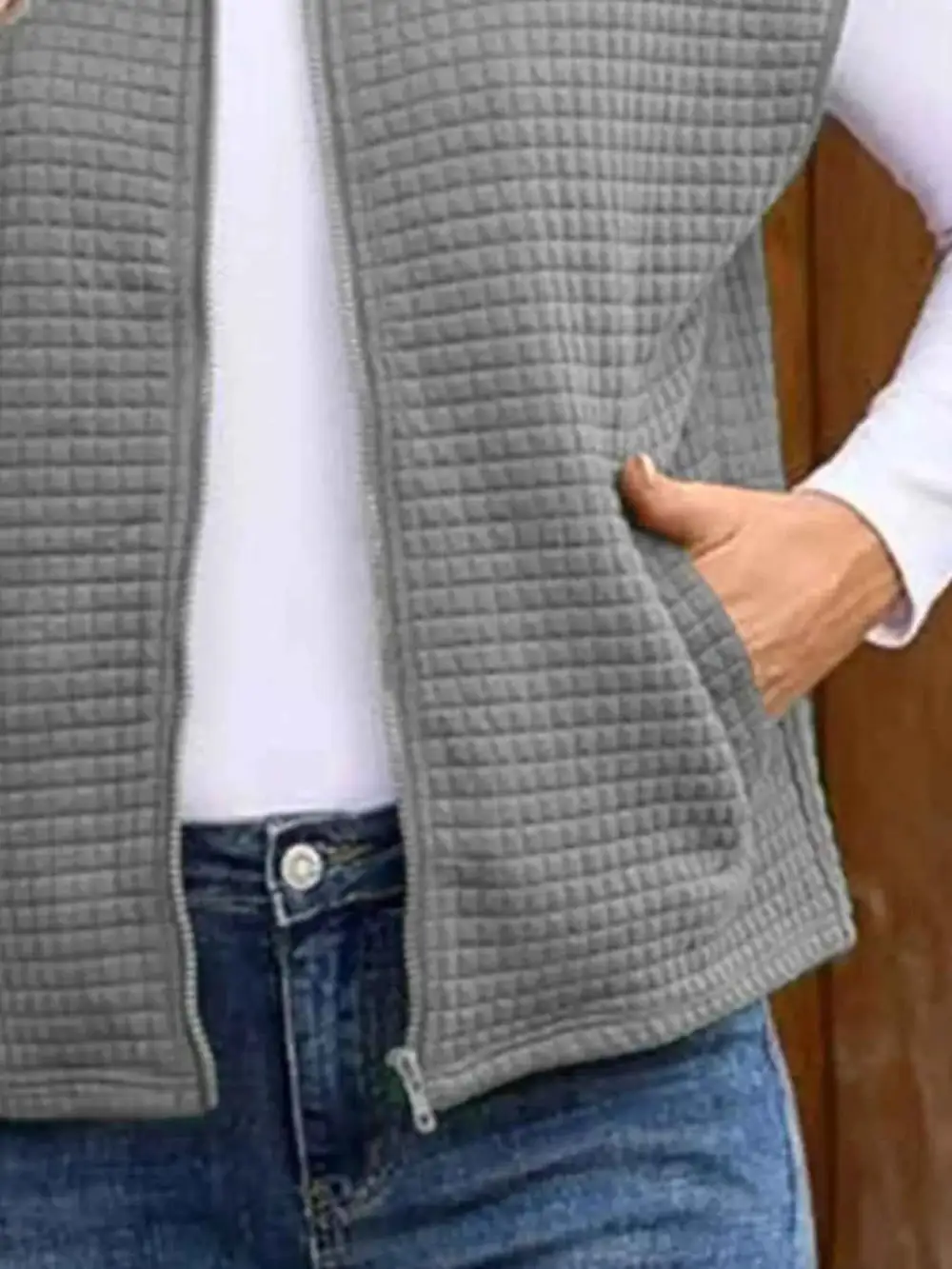 Zip-Up Vest Coat