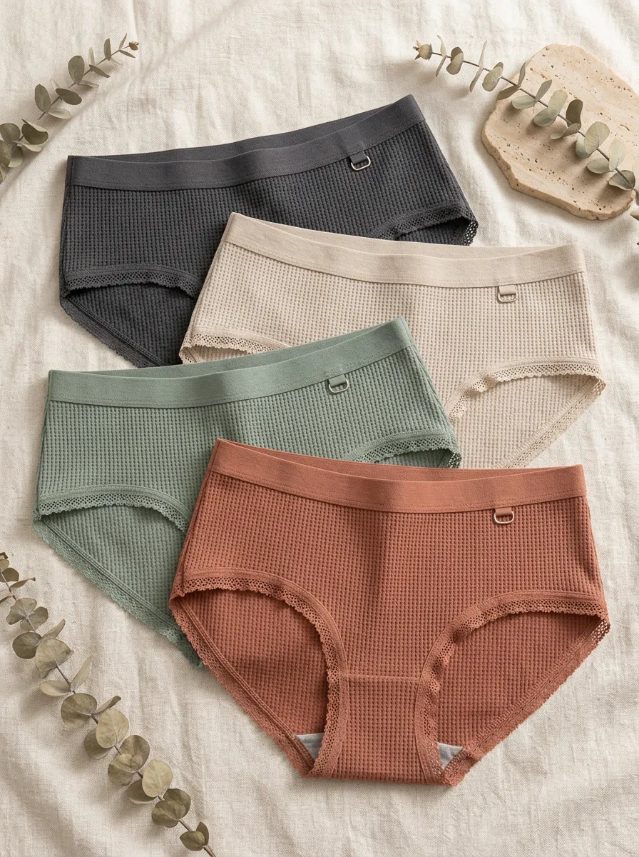 Women's Waffle-Knit Hipster Briefs Set