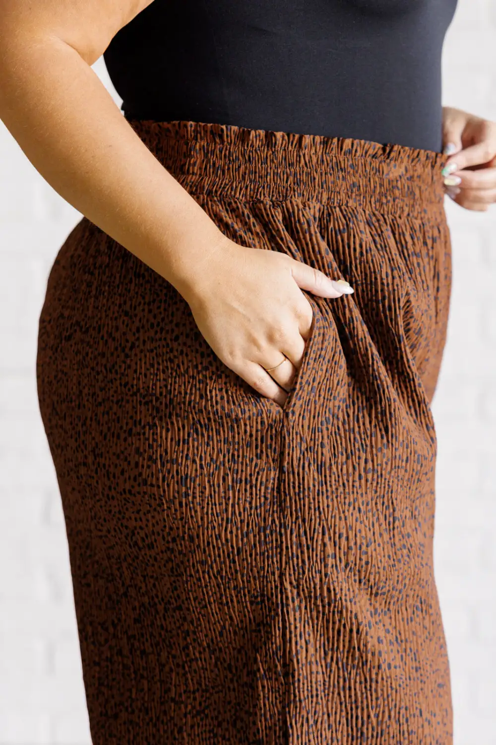 High Rise Wide Leg Pants In