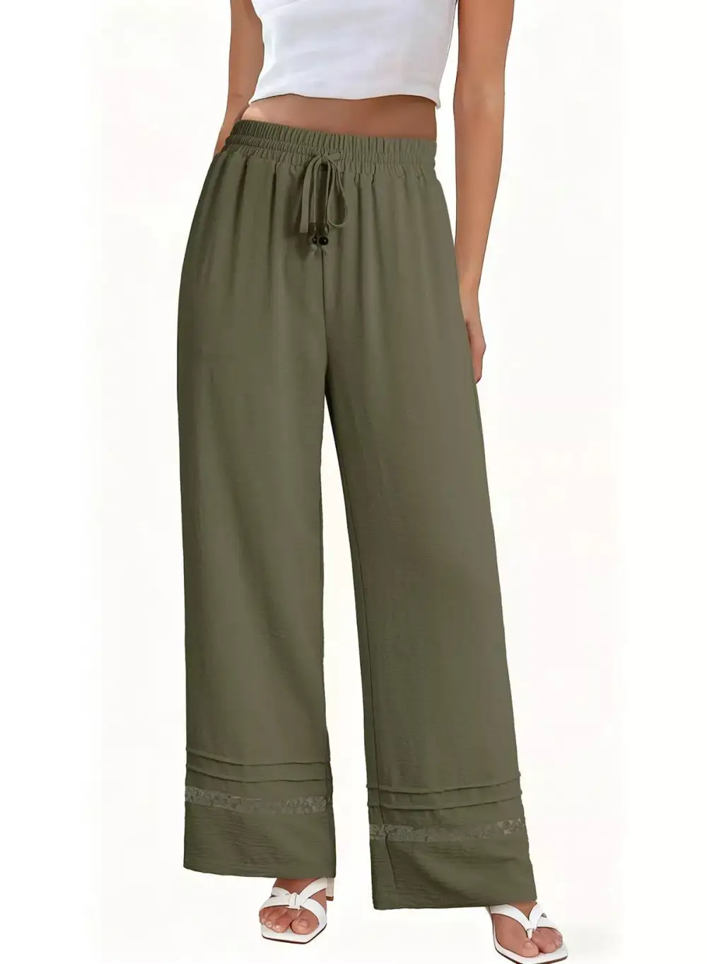Everyday Casual Wide Leg Drawstring Pants