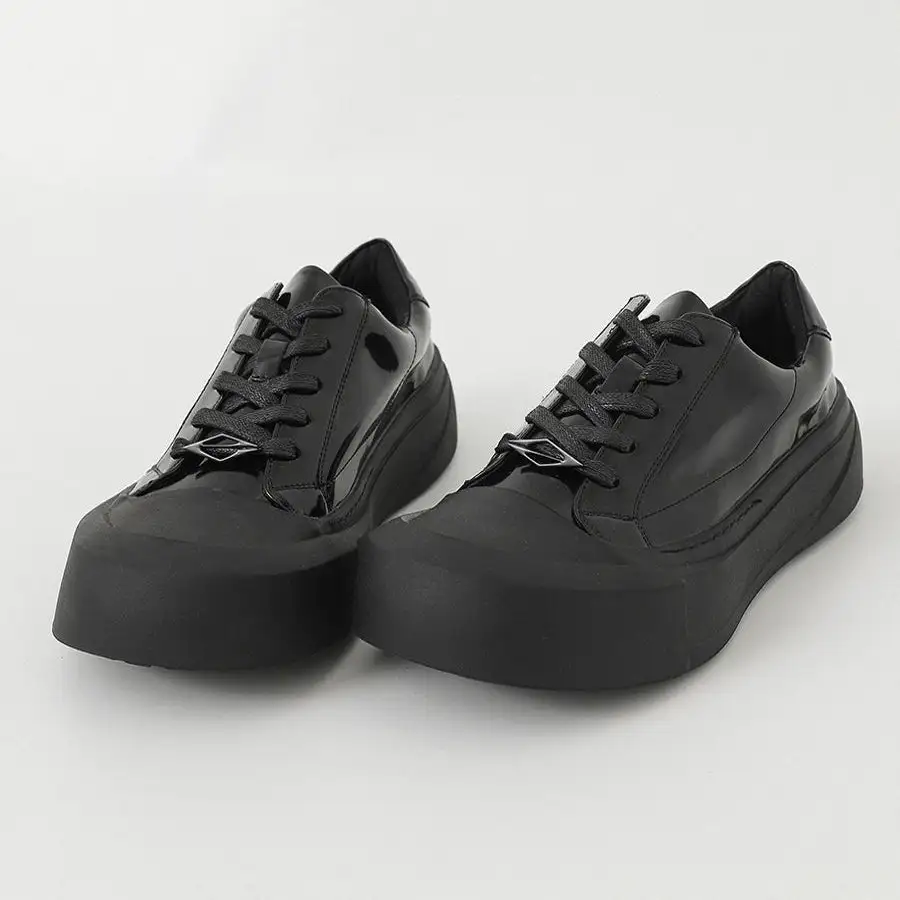 Chunky Sole Lace Up PU Leather Casual Shoes
