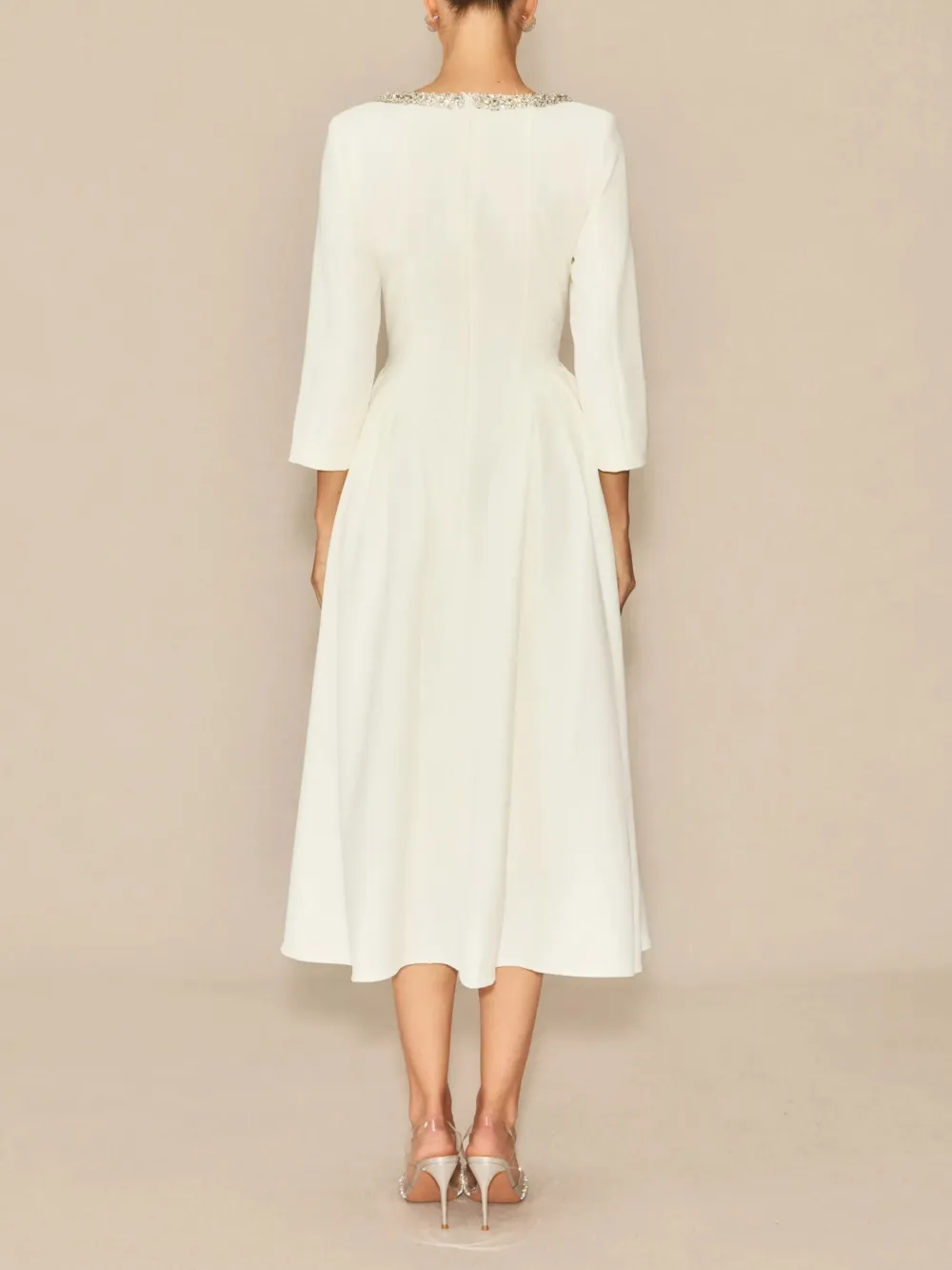 Elegant Crystal Embellished Midi Dress