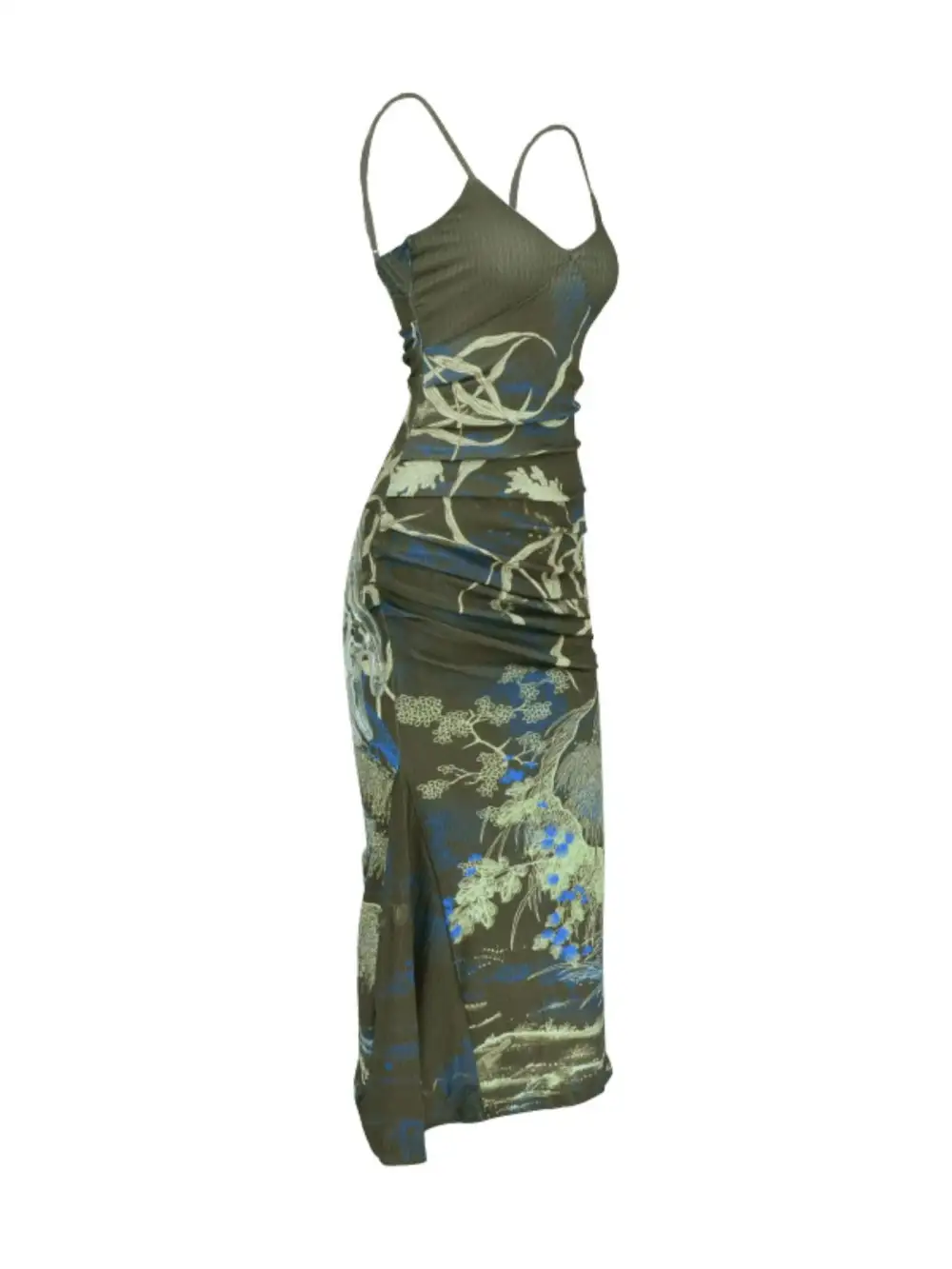Casual Printed Spaghetti Strap Maxi Dress