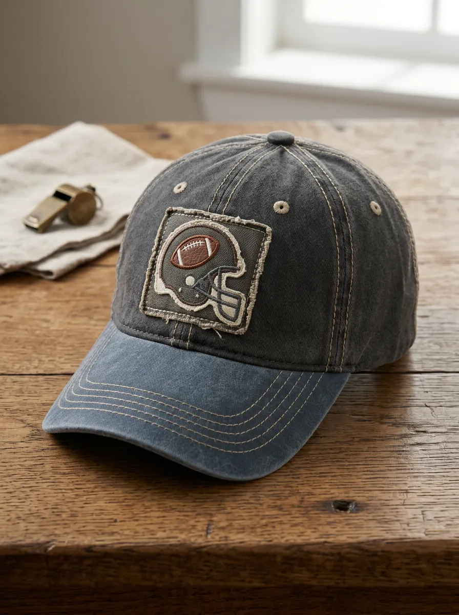Men's Heritage Football Fan Helmet Patch Distressed Baseball Cap
