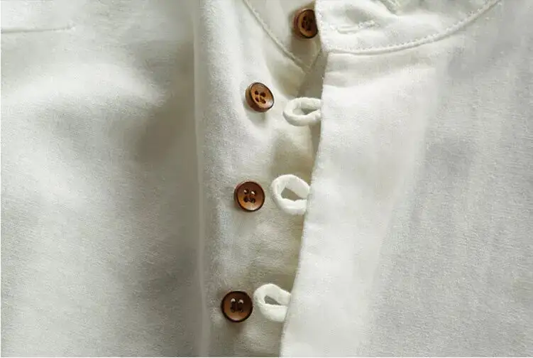Mandarin Collar Grandad Collar Long Sleeve Casual Shirt