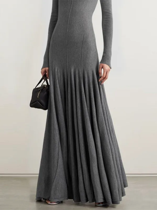 Skinny Long Neck Maxi Dress