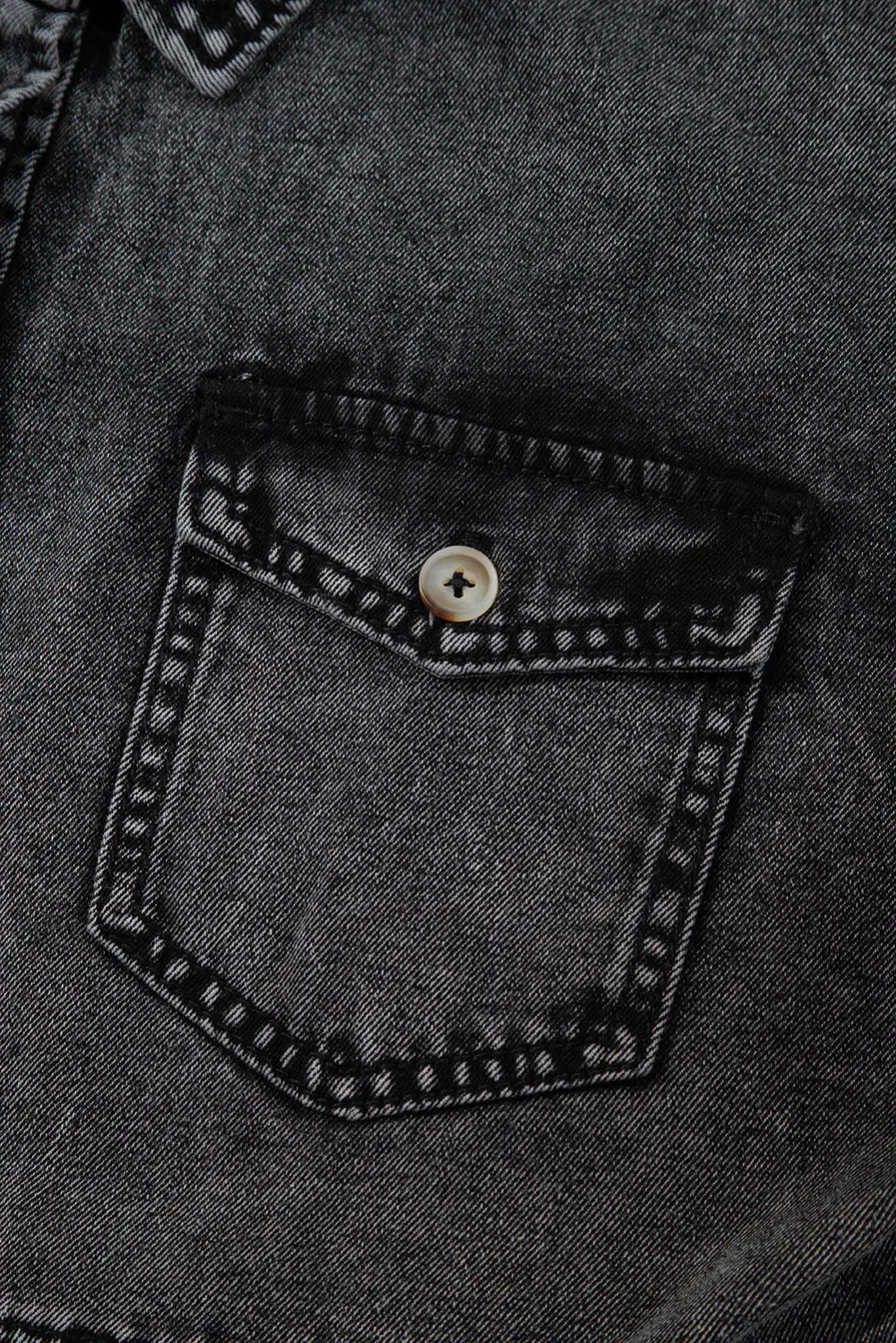 Button Front Short Sleeve Raw Hem Shirt Blouse