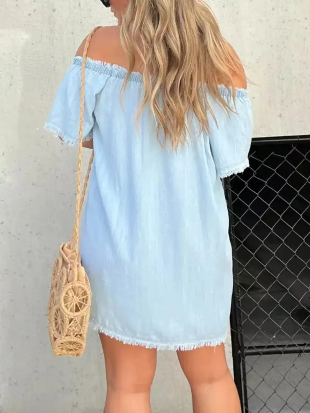 Denim Button Front Dress Casual