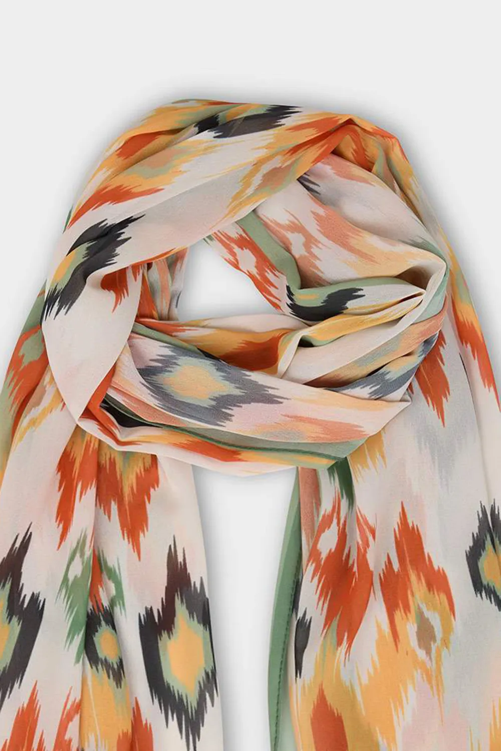Irregular Print Silk Scarf