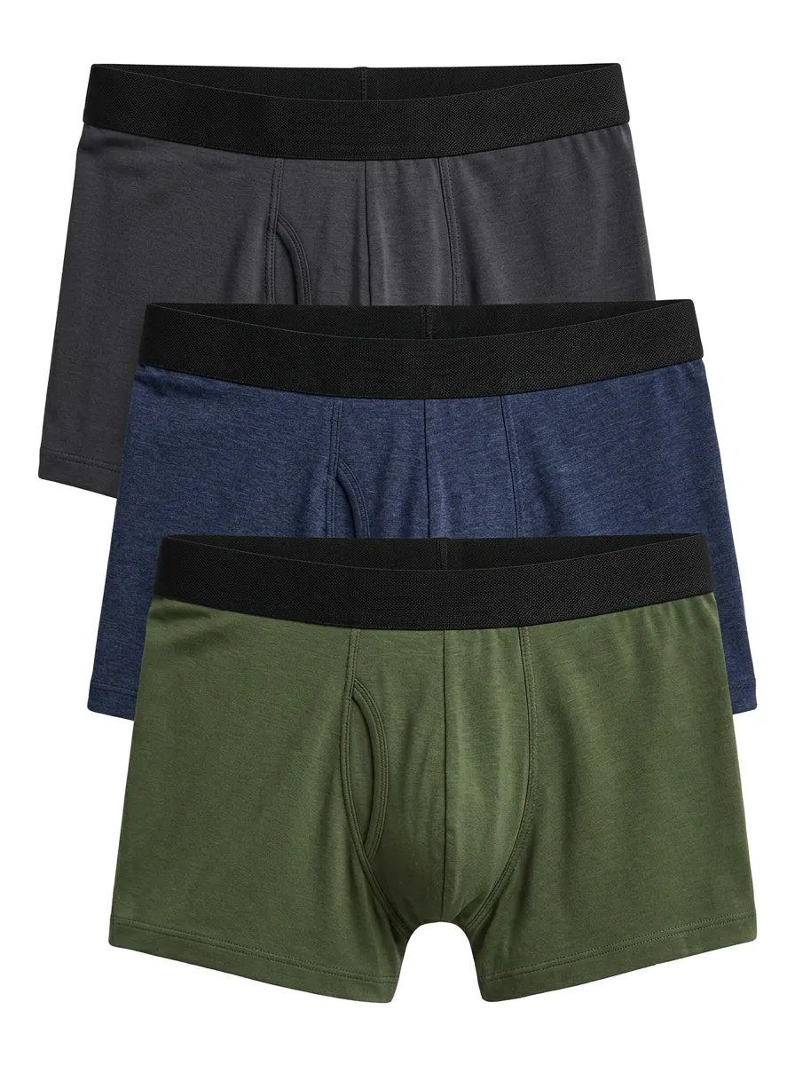 Refined Solid Three-Pack Boxer Briefs