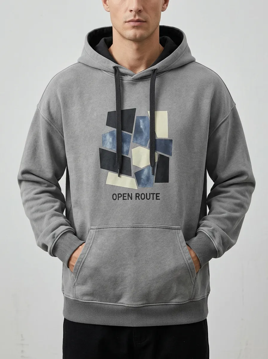 Men's Geometric Pattern Print Hoodie