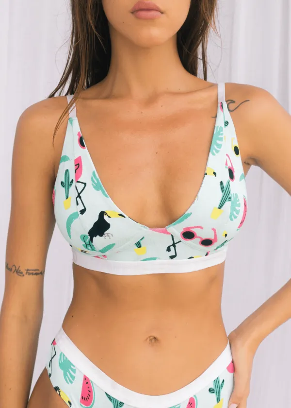 Printed Defined Support Bralette