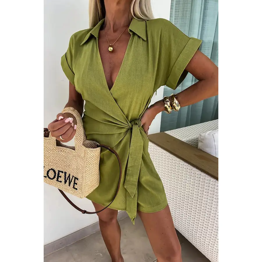 Sporty Utility Collared Casual Jumpsuit