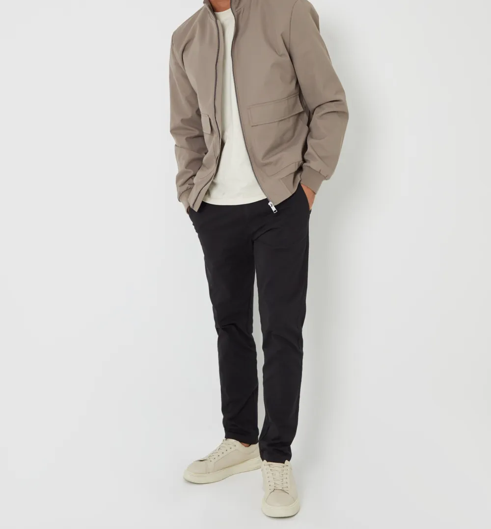 Men's Taupe Patch Pocket Harrington Jacket
