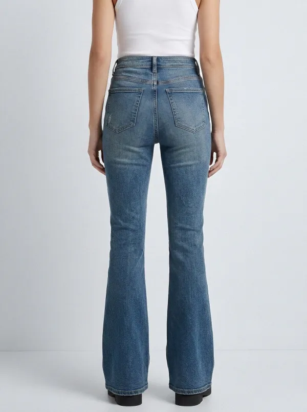 Statement Refined Women's High-Waist Stretch Flare Jeans
