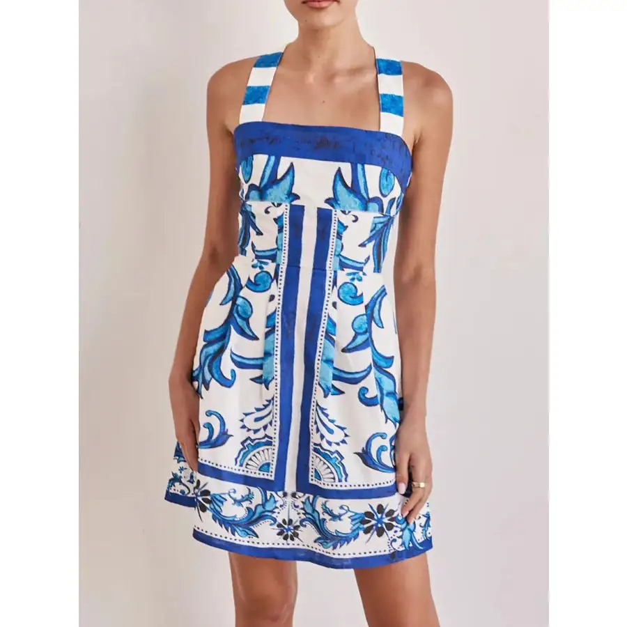 Everyday Printed Square Neck Mini Dress