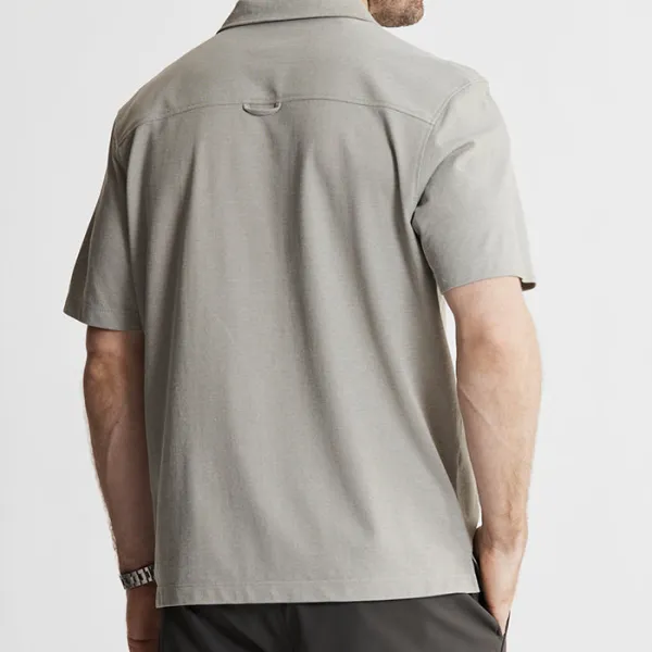 Knit Oxford Short Sleeve Camp Shirt