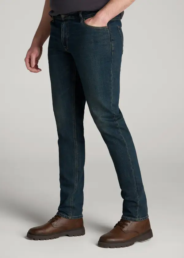Men's Modern Tapered Fleece Cotton Jeans