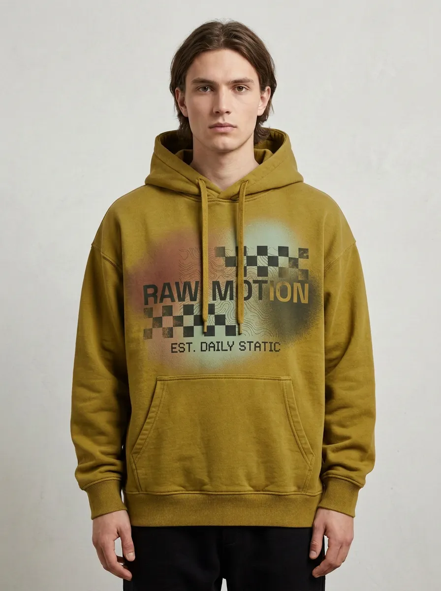 Patterned Checkered Men's Graphic Hoodie