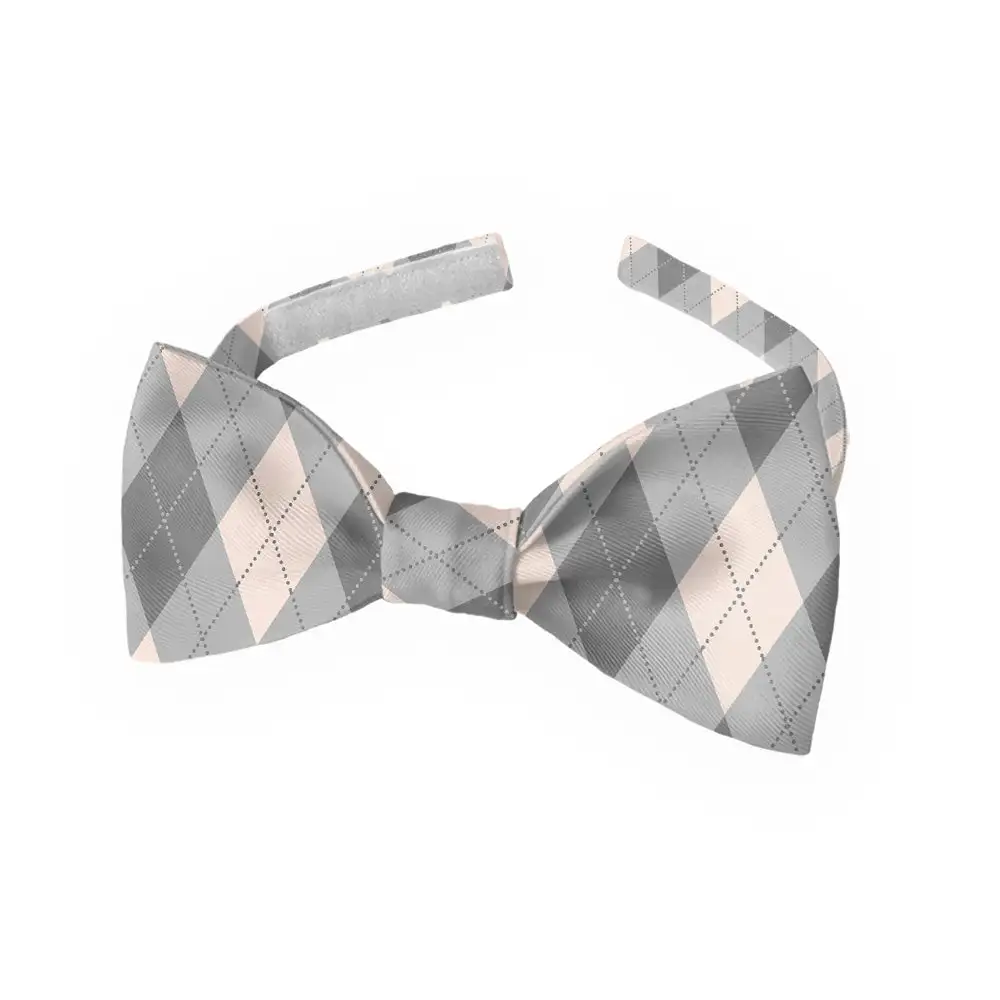 Argyle Plaid Motif Bow Tie