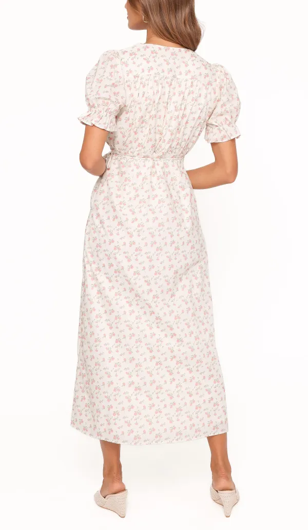 Wrap V-Neck Midi Dress
